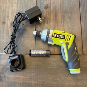 RYOBI TEK4 HP53L 4V Cordless Screwdriver Drill w/ Battery & Charger - Tested